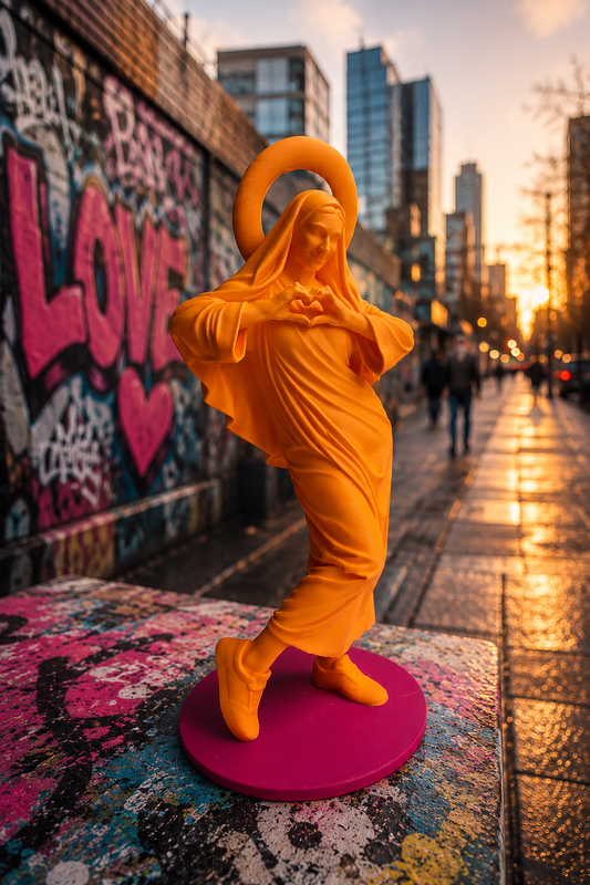 Madonna Heart Customizable Pop Edition - 3D Printed Art Statue with Custom Base 22 cm